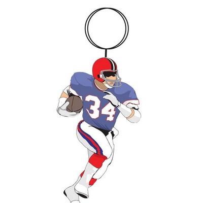 Football Player Key Chain w/Clear Mirrored Back (3 Square Inch)