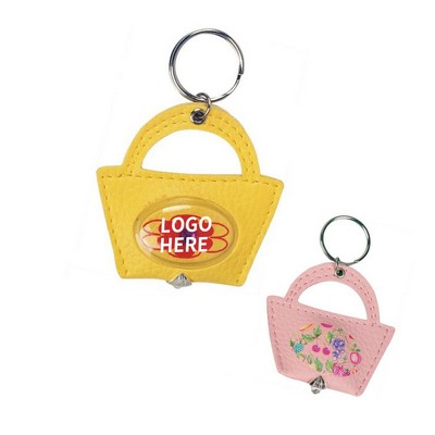 Leatherette LED Basket Keychain