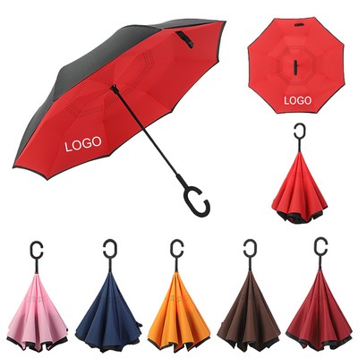 Reverse Auto Umbrella with C-Handle