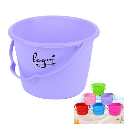 Kids Beach Sand Bucket With Handle Plastic Pail