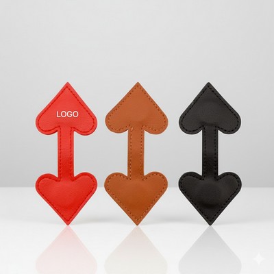 Leather Heart Shaped Magnetic Bookmark Clip Valentine's Day Gift