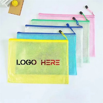 A4 Transparent Waterproof Zippered Document Organizer Pouch