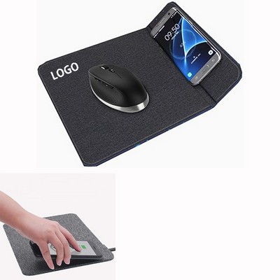 Multi Function 15W Fast Charging Fabric Wireless Charging Mouse Pad