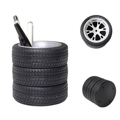 Tire Shaped Pen Holder Desk Organizer