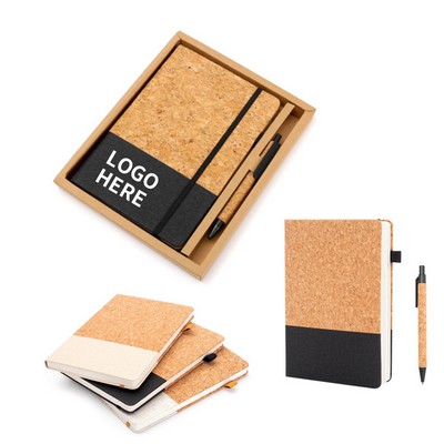 A5 Eco Wooden Notebook Set with Pen