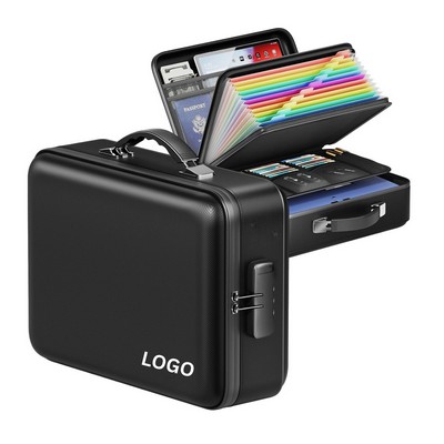 Fireproof Waterproof Hard Shell Document Organizer Box With Combination Lock