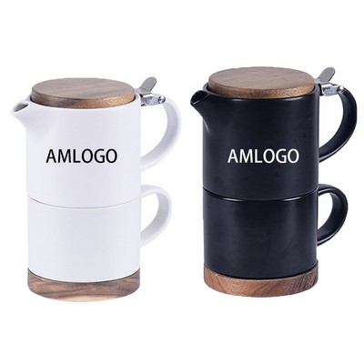 Classic Ceramic Teapot and Cup Ensemble