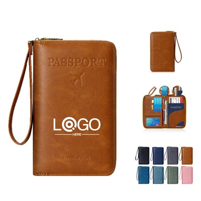 RFID Travel Passport Wallet with Phone Pocket