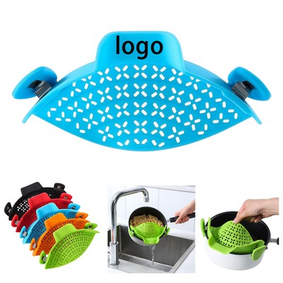 Silicone Clip-On Pot Strainer with Dual Clips (BPA-Free, Heat Resistant, Dishwasher Safe)