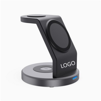 Magnetic Three In One Wireless Charger 15W Fast Charging Multifunctional Stand