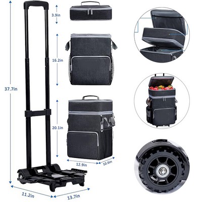 Portable Insulated Rolling Cooler Bag