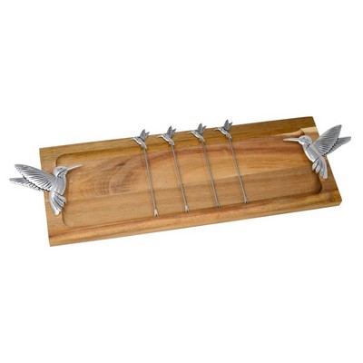 Acacia Foodie Bite Tray Hummingbird