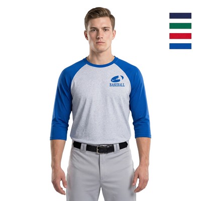 Men's Classic 3/4 Baseball Tee With Heather Gray Body