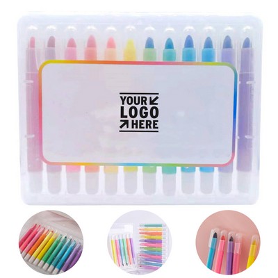 12-Piece Vibrant Twistable Art Crayons