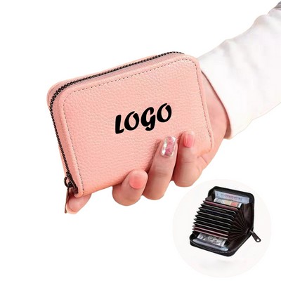 Small Credit Card Holder Wallet with Zipper