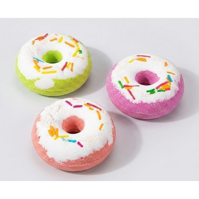 Donut-Style Fizzy Bath Bomb with Dried Flowers Rich Bubble Bath Salt Ball for Deep Relaxation