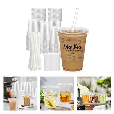 12oz Clear Plastic Cup with Lid