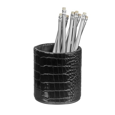 Embossed Croc Leather Pencil Cup