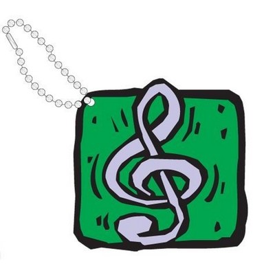 Treble Clef Promotional Key Chain w/ Black Back (8 Square Inch)