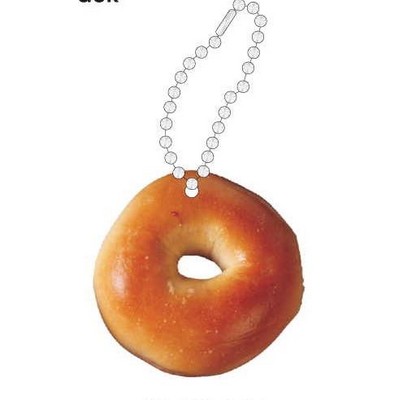 Round Bagel Promotional Key Chain w/ Black Back (3 Square Inch)
