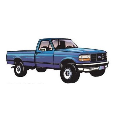 Blue Pick Up Truck Promotional Magnet w/ Strip Magnet (4 Square Inch)