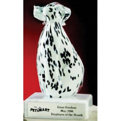 8" Hand Blown Glass Dalmatian Dog Award