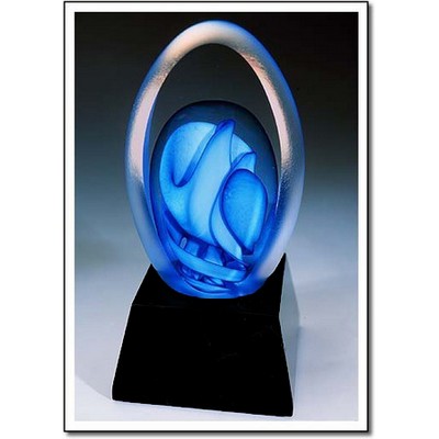 Blue Rainbow Fountain Sculpture w/o Marble Base (3"x6")