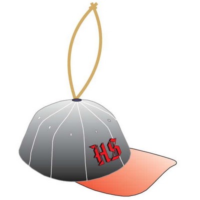 Baseball Cap Ornament w/ Clear Mirrored Back (10 Square Inch)