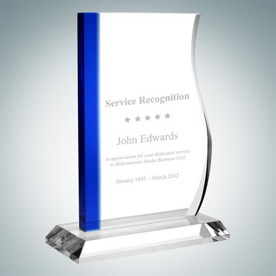 Blue Progress Optical Crystal Award (Small)