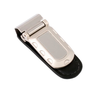 Metal Leather Money Clip Rectangular