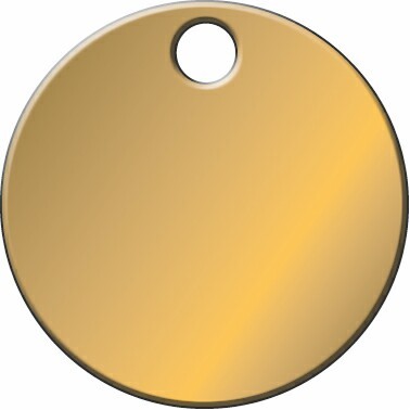 Stock Metal Blank Tags Brass (1 1/4" dia.)