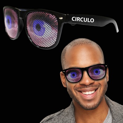Big Blue Eye Pad Printed Billboard Sunglasses(Pad Print)