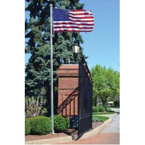 Un-Rapper White Aluminum Pole And Bracket Kit w/USA Flag