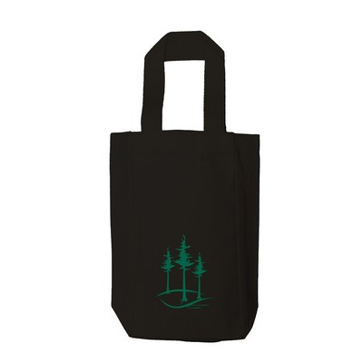 12 Oz. Canvas Double Bottle Wine Tote (5.5" x 10.5" x 3")