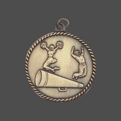 Silver Cheer High Relief Medal (2")