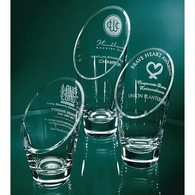 Slant Top Glass Vase - 12"