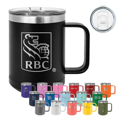 15 oz. Polar Camel Stainless Steel Vacuum Insulated Handle Mug w/ Slide Top Lid