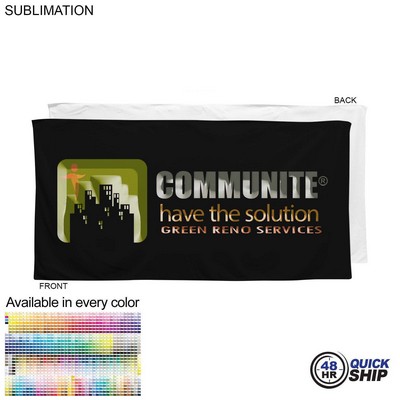 48 Hr Quick Ship -Plush and Soft Velour Terry Cotton Blend Colored Pool Towel, Sublimated, (24"x48")