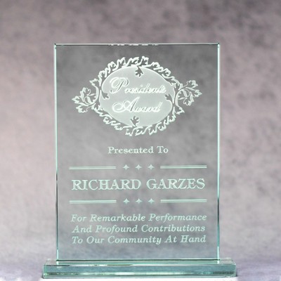 Jade Glass Standing Plaque Award - 5"x7"