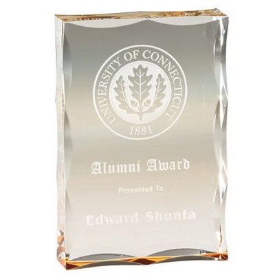 Exclusive Gold Scalloped Edge Acrylic Award, Small (4"x5")