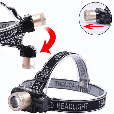 Rechargeable Zoom LED Head Light w/Elastic Strap