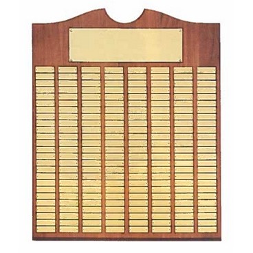 Airflyte® Roster Series American Walnut Plaque w/150 Brushed Brass Plates & Top Notch