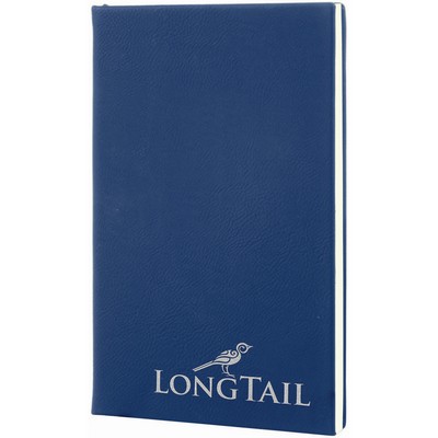 5 1/4" x 8 1/4" Blue/Silver Laser Engraved Leatherette Journal