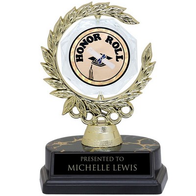 6" Spinner Wreath Trophy w/2" Honor Roll Insert
