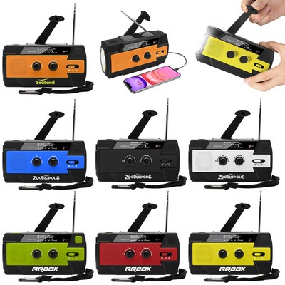 ResQ Emergency Hand Crank Radio – 4000mAh Power Bank, Solar, 1W Flashlight & Motion Sensor Lamp