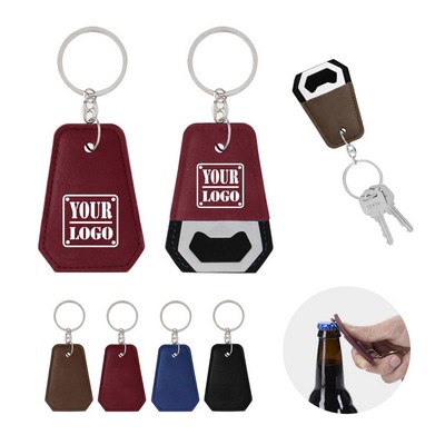 Premium Leather Keychain With Bottle Opener