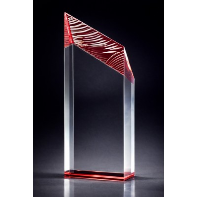 Glacier Tower Award, Red, 8 1/2"H