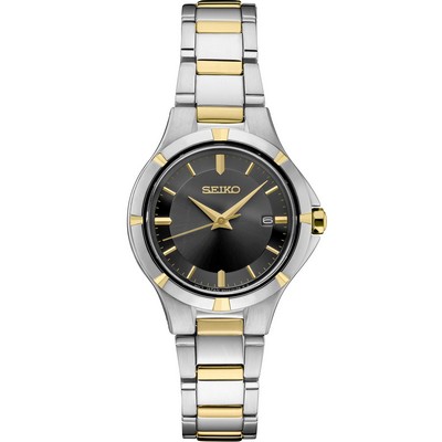 Seiko Ladies' Two-tone Watch with Black Dial