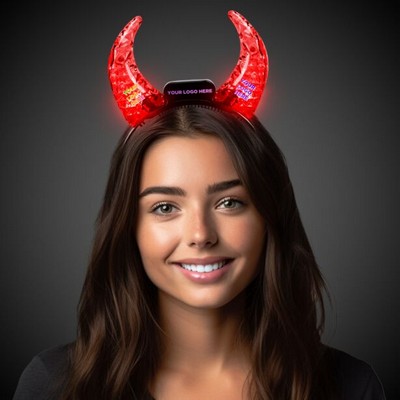 Light Up Crystal Devil Horns(Pad Print)
