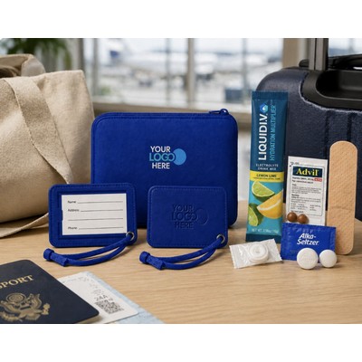 Travel Pouch with Luggage Tag & Hydration Essentials